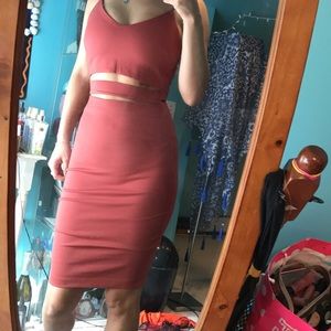 Burnt orange midi length dress !